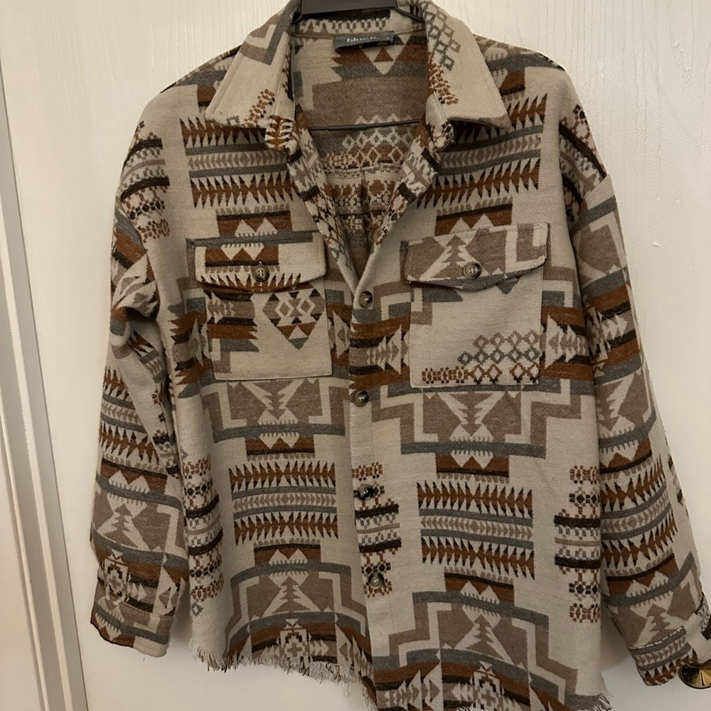 Men's Beige Patterned Jacket